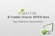 E-Irattár Oracle APEX-ben - konferenciak.advalorem.hukonferenciak.advalorem.hu/uploads/files/E-Irattár Oracle APEX-ben... · Tartalom e-Zóna csomag e-Irattár és Apex Az APEX