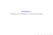 Statistics I Chapter 2: Analysis of univariate · PDF fileChapter 2: Analysis of univariate data ... I Frequency tables. I Bar and pie charts, pictograms, histograms, frequency polygons.