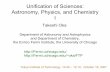 Unification of Sciences: Astronomy, Physics, and Chemistry I · PDF fileUnification of Sciences: Astronomy, Physics, and Chemistry I Takeshi Oka ... PV = nRTPV= nRT 1662 Boyle 1802