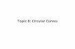 Topic 8: Circular Curves - Weeblydigambarsingh.weebly.com/uploads/2/0/1/9/20198991/3… ·  · 2013-12-30... circular curves and transition curves, ... Important relationships for