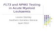 FLT3 and NPM1 Testing in Acute Myeloid Leukaemia (AML) · PPT file · Web view · 2014-12-09FLT3 and NPM1 Testing in Acute Myeloid Leukaemia Louise Stanley Northern Genetics Service
