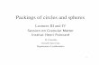Lectures III and IV - connelly/PackingsIII.IV.pdf · 9 Random close packings “Is Random Close Packing of Spheres Well Defined?” (Torquato, Truskett and Debenedetti 2000) Experimentally,