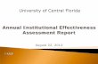 Annual Institutional Effectiveness Assessment · PDF fileAnnual IE Assessment Report . 2 . ... Collaborative reflections in UAC ... 2013-2014 Strategic initiatives to improve IE work