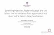 Schooling inequality, higher education and the labour ... and...labour market: evidence from a graduate tracer study in the Eastern Cape, South Africa ... research output, world class