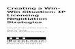 Creating a Win- Win Situation: IP Licensing Negotiation ... · PDF fileCreating a Win-Win Situation: IP Licensing Negotiation Strategies Transcript of Video Leadership Seminar By,