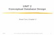 UNIT 2 Conceptual Database Design - UBC Computer …laks/cpsc304/Unit02-DBDesign.pdf · UNIT 2 Conceptual Database Design Read Text, ... Mary took CPSC404 and earned an A+; ... principal
