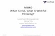 MIMO What is real, what is Wishful Thinking? - Webinar 7 MIMO What is Real...What is real, what is Wishful Thinking? Leonhard Korowajczuk ... • Network Video: ... • Network Design