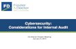 Cybersecurity: Considerations for Internal Audit - · PDF file · 2015-01-15Cybersecurity: Considerations for Internal Audit IIA Atlanta Chapter Meeting . January 9, 2015 . ... –