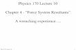 Physics 170 Lecture 10 Chapter 4 - “Force System ...mattison/Courses/Phys170/p170-10.pdf · Physics 170 Lecture 10 Chapter 4 ... Express the results in Cartesian vector form. PROBLEM