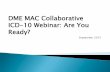 DME MAC Collaborative ICD-10 Webinar: Are You … DME MAC Collaborative ICD-10 Webinar: Are You Ready? Author National Government Services Subject DME MAC Collaborative ICD-10 Webinar: