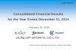 Consolidated Financial Results for the Year Ended … · Consolidated Financial Results for the Year Ended December 31, ... 2009 2010 2011 2012 2013 2014 Sales ... Efforts to offset