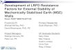 Development of LRFD Resistance Factors for External ... · Factors for External Stability of Mechanically Stabilized Earth (MSE) ... R for conventional methods ... grouped by m fs