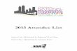 2013 Attendee List (Cover Page) - Self-insurance National/2013 Attendee List-final(1).pdf · Marketing, Meeting & Special Events.....Premier Healthcare Exchange, Inc. .....Bedminster,