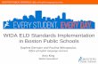WIDA ELD Standards Implementation in Boston Public Schools · WIDA ELD Standards Implementation in Boston Public Schools Daphne Germain and Paulina Mitropoulos Office of English Language