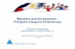 Migration and Development : Philippine Diaspora Philanthropy · Migration and Development : Philippine Diaspora Philanthropy ... increase in youth delinquency and ... Migration and