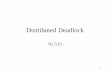 Distributed Deadlock - Computer Science | UMass Lowellbill/cs515/DistDeadlock.pdfdistributed deadlock control algorithms: – Path-pushing • path info sent from waiting node to blocking