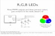 R,G,B LEDscs5789/handouts/rgb.pdf · R,G,B LEDs Arduino board pin 11 gnd pin 10 pin 9 220 (red,red,brown) o r 330 (orange,orange,brown) red green blue Three PWM outputs and three