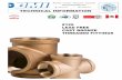BMI Specs - Lead Free Cast Bronze Threaded Fittings€¦ · Materials: ASTM B584 Dimensions: Fittings ASME B16.15 Flanges ASME B16.24 MSS SP-106 Unions A-A-59617 Threads: ASME B1.20.1,