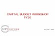CAPITAL BUDGET WORKSHOP FY16 - Welcome to … Organization Capital...CAPITAL BUDGET WORKSHOP FY16 ... work or equipment purchase FUNDS ARE NOT SAFE . FROM BUDGET CUTS . ... 120 &121: