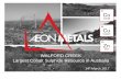 WALFORD CREEK Largest Cobalt Sulphide Resource in …aeonmetals.com.au/assets/uploads/2017/03/2017-Mar-15-Walford-Cree… · 296,000t of copper 60kt of cobalt 623,000t of zinc ...