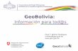 GeoBolivia - geo.gob.bogeo.gob.bo/portal/IMG/pdf/geobolivia_umss_2012.pdf · Que es una IDE? •Un sistema informático integrado por un conjunto de recursos (catálogos, servidores,
