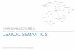 COMP90042 LECTURE 3 LEXICAL SEMANTICS semantics (tomorrow) How words relate to each other in the text. Automatically created resources from corpora ...