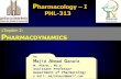 Pharmacology I PHL-313 - مواقع أعضاء هيئة التدريس ... · Drug Receptor Interaction DR Complex ... Drug Receptor Interactions, ... extracellular domain and they