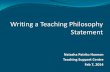 Teaching Philosophy Statement - Western University · “A teaching philosophy statement is a systematic and ... How students typically learn in your discipline ... Higher Education,