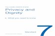 The CARE CERTIFICATE Privacy and Dignity · THE CARE CERTIFICATE WOROO STANDARD 7 5 Selfcare The ability to have control and care for oneself contributes to privacy and dignity. Skills