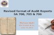 Revised format of Audit Reports SA 700, 705 & 706€¦ · These are my personal views and cannot be construed to be the views of WIRC or M P Chitale & Co. No representations or warranties