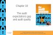 Chapter 18 The audit expectations gap and audit quality · Chapter 18 The audit expectations gap ... •Fraud – standard on fraud deficient because expectation is that ... Description