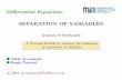 SEPARATION OF VARIABLES - Salford¬€erential Equations SEPARATION OF VARIABLES Graham S McDonald A Tutorial Module for learning the technique of separation of variables ... ANSWERS,