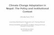 Climate Change Adaptation in Nepal: The Policy and ... · Nepal: The Policy and Institutional Context Dhruba Pant, ... actors and experts in adaptation planning at ... - human resource