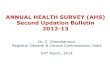 ANNUAL HEALTH SURVEY (AHS) Second Updation Bulletin 2012 …censusindia.gov.in/vital_statistics/AHSBulletins/AHS_Bulletin_2012... · ANNUAL HEALTH SURVEY (AHS) Second Updation Bulletin