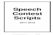 Speech Contest Scripts - Toastmasters speech contest... · Speech Contest Scripts Table Of Contents ... International web site. Ensure you read through the relevant sections of the