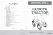 OPERATOR'S MANUAL - Kubota Australia · This operator's manual covers the operation, ... under "IMPLEMENT LIMITATIONS" in this manual or implements approved by KUBOTA. ... When using