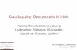 Cataloguing Documents in Irish - libraryassociation.ie · Cataloguing Documents in Irish ... E.g. if cataloguing a book in French and had difficulty with it, ... including Subject