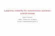 Lyapunov stability for autonomous systems: a brief reviewhome.deib.polimi.it/prandini/file/stability_14_10_2013.pdf · Lyapunov stability for autonomous systems: a brief review Maria