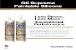 GE Supreme Paintable Silicone - GE Caulk: Weatherize …€¦ ·  · 2015-09-11consumers and pros can have both with GE Supreme Paintable Silicone. Supreme Paintable combines the