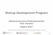 Startup Development Program - NCET2ncet2.org/images/basn/sdowebinar.pdf · Business plan validated at level 1 (accelerator) and level 2 ... • Business plan, ... Startup Development