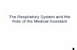 The Respiratory System and the Role of the Medical …mycollege.zohosites.com/files/15. Respiratory System and the Role...Respiratory System •The respiratory system ... From Damjanov