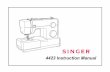 4423 Instruction Manual - Купить швейную ... · 4423 Instruction Manual. ... As the owner of a new Singer sewing machine, ... Insert the bobbin in the bobbin case with