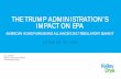 THE TRUMP ADMINISTRATION'S IMPACT ON EPA - AHFA€¦ · THE TRUMP ADMINISTRATION'S IMPACT ON EPA AMERICAN HOME FURNISHING ALLIANCE’S 2017 REGULATORY SUMMIT OCTOB ER 25 , 20 17.