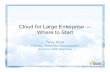 Cloud for Large Enterprise — Where to Start · Cloud for Large Enterprise — Where to Start Terry Wise Director, Business Development Amazon Web Services
