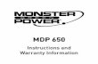 MDP 650 - static.highspeedbackbone.netstatic.highspeedbackbone.net/pdf/Monster DL MDP 650G Digital... · MDP 650 Instructions and Warranty Information. TM ... the PowerCenter, the