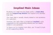 Implied Main Ideas - walesenglish - homewalesenglish.wikispaces.com/file/view/Implied_Main_Idea.pdfImplied Main Ideas Anything you read has two basic parts: a main idea and the supporting