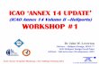(ICAO Annex 14 Volume II Heliports) WORKSHOP #1 Annex 14 Update WS - HeliExpo... · Leverton Associates International ICAO ‘Annex 14 Update’ Workshop –HAI HeliExpo February