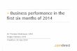 Business performance in the first six months of2014 · >Business performance in the first six months of2014 ... TSR (%)**** 15.1 9.7 17.5 ... 1,038 2011 2,631 1,632 Customers B2C