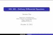 MA 108 - Ordinary Differential Equations - IIT Bombaydey/diffeqn_autumn13/lecture8.pdfMA 108 - Ordinary Di erential Equations Santanu Dey Department of Mathematics, Indian Institute