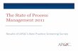 The State of Process Management 2011 - APQC John -The...©2011 APQC. ALL RIGHTS RESERVED. 2 Introductions Jeff Varney, Sr. Advisor As the process management and process improvement